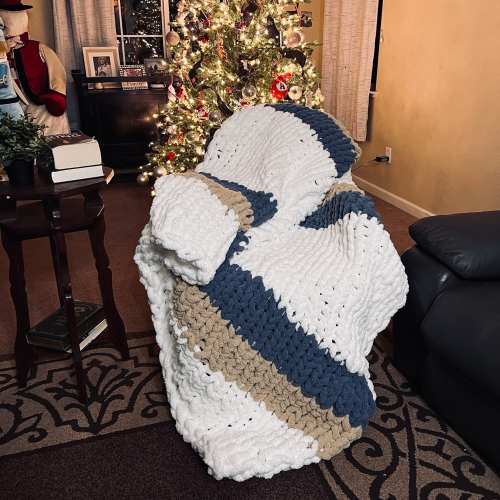 Chunky Knit Blanket 3 Color 50 x60